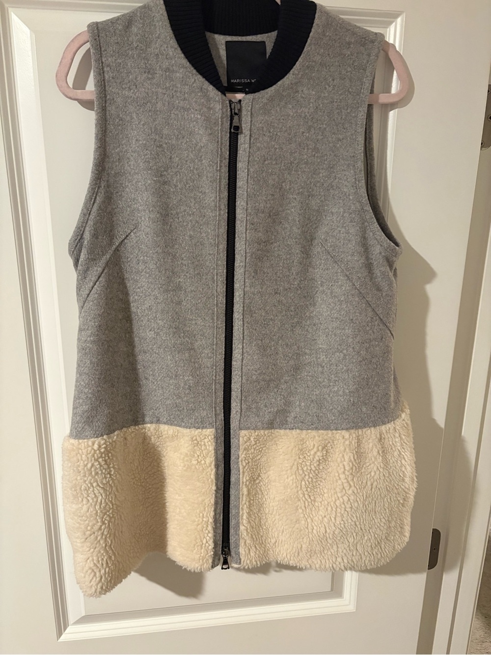 Marissa Webb Gray, Cream Sleeveless Zip Vest